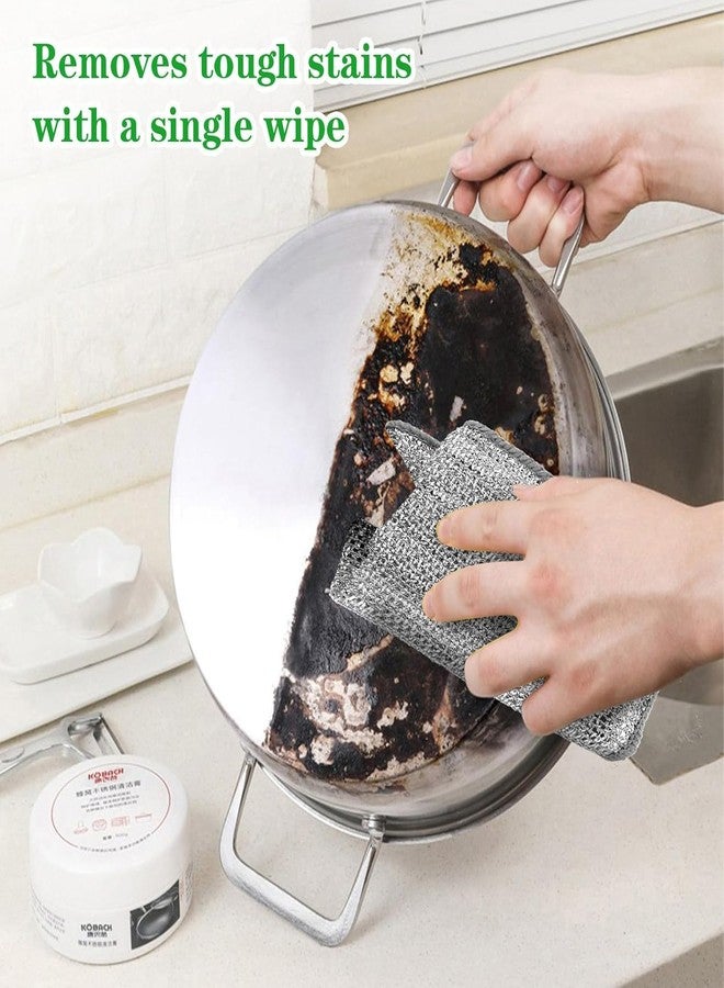Crasts Multipurpose Wire Dishwashing Rags for Wet and Dry Stainless Steel, Scrubber Non-Scratch Wire Dishcloth for Washing Dishes Sinks Counters (Pack of 6) - Image 4